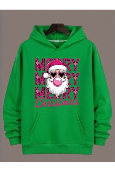 ArtYus Unisex Long Sleeve Transfer Merry Christmas Christmas Printed Plus Size Crew Neck Sweatshirt