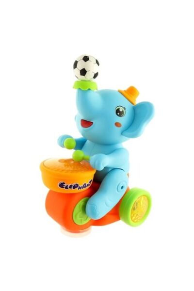 Toy Toy Toy Musical elephant drum toy, 20 cm, moves, sound & light, battery-powered, 21×16×11 cm, Blue