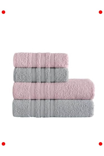 markentegra 4-Piece Cotton Bath H Set - Pink