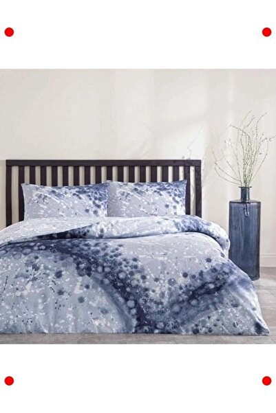 markentegra Cotton Duvet Cover Set, Navy Blue (Double Size)