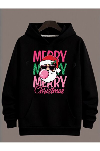 ArtYus Unisex Long Sleeve Transfer Merry Christmas Christmas Printed Plus Size Crew Neck Sweatshirt