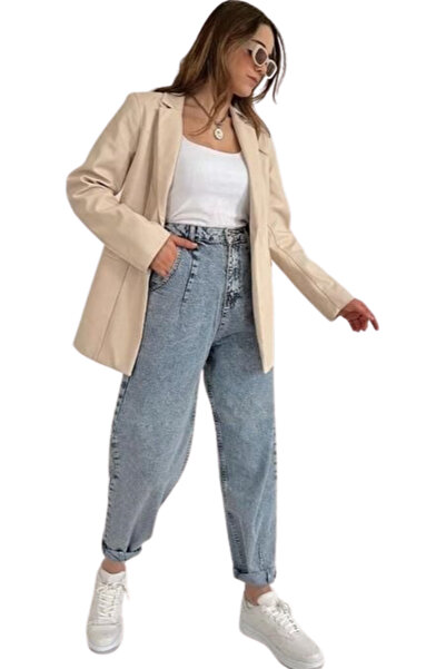 BEEMU Leather Jacket - Cream