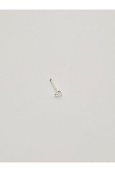 Set 925 Ayar Gümüş Parlak Zirkon Taşlı Mini ' KALP ' Burun Piercing Hızma (En...