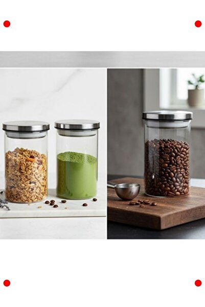 markentegra وعاء زجاجي من البوروسيليكات سعة 700 مل مع غطاء معدني مفرغ الهواء