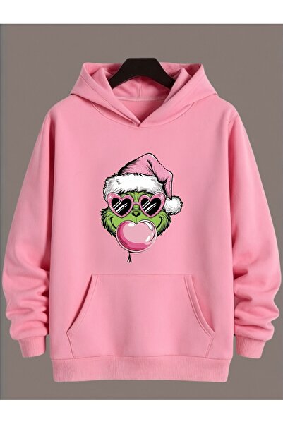 ArtYus Unisex Long Sleeve Transfer Grinch Christmas Printed Plus Size Crew Neck Sweatshirt