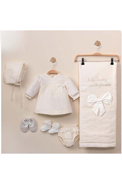 Baby shine طقم استقبال مواليد بنات فاخر (6 قطع) -100% من القطن التركي الطبيعي...