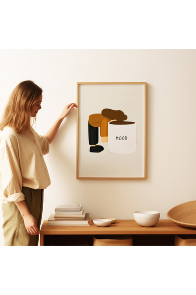 ARTHOUSECOLLECTIVE Mood - Humorous Coffee Poster - Unframed Poster in Table Dimensions