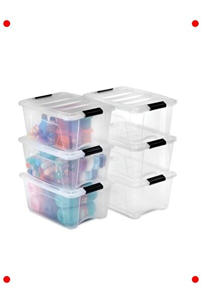 232premiumquality Clear Plastic Storage Bins Set of 6 |   15L Stackable