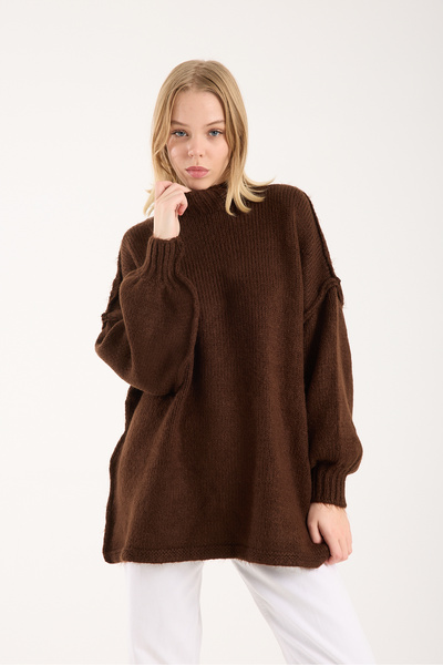 sumoda Yumoş ip cusătură inversă supradimensionat pulover pentru femei guler ...