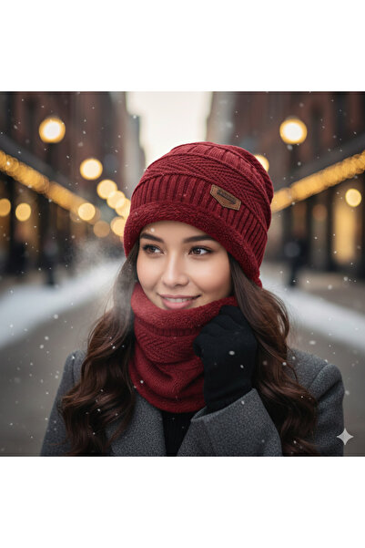 Trendora Winter Knitted Hat & Fleece Neck Warmer Set – Thick Thermal Beanie for Men & Women, Windproof Cap