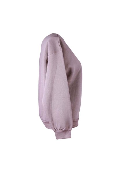 trender 3 İp Ş Fleece-Lined O Neck Mink Women's Sweatshirt 26Kdt1000008