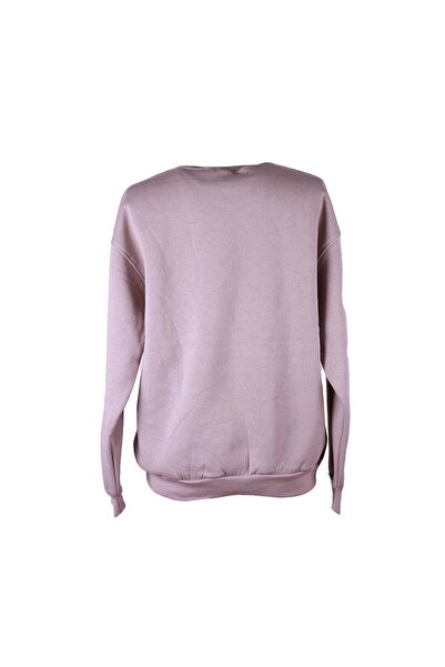 trender 3 İp Ş Fleece-Lined O Neck Mink Women's Sweatshirt 26Kdt1000008