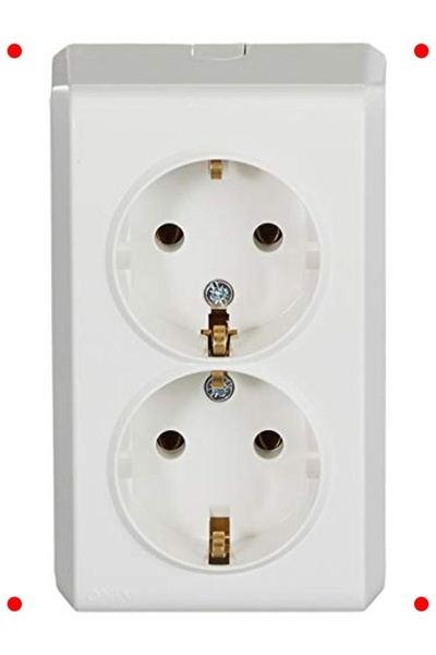 markentegra White Double Grounded Wall Socket