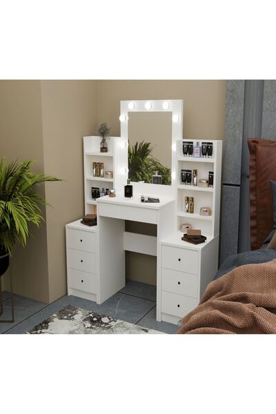 avesta mobilya makyaj masası tuvalet masası kulis makyaj masası lambalı ışıklı