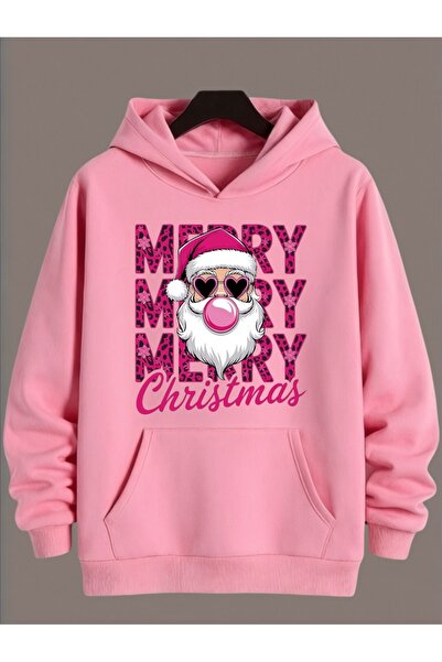 ArtYus Unisex Long Sleeve Transfer Merry Christmas Christmas Printed Plus Size Crew Neck Sweatshirt