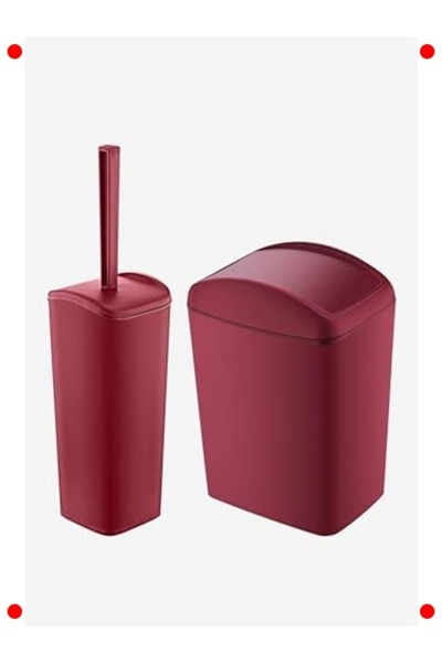 ulupazarlama مجموعة سلة المهملات ذات الغطاء الناعم وفرشاة المرحاض