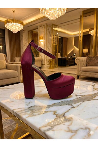 E&L Company 16,5cm Bordo saten. Önü arkası kapalı. Muazzam işçilik