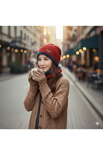 Trendora Winter Knitted Hat & Fleece Neck Warmer Set – Thick Thermal Beanie for Men & Women, Windproof Cap