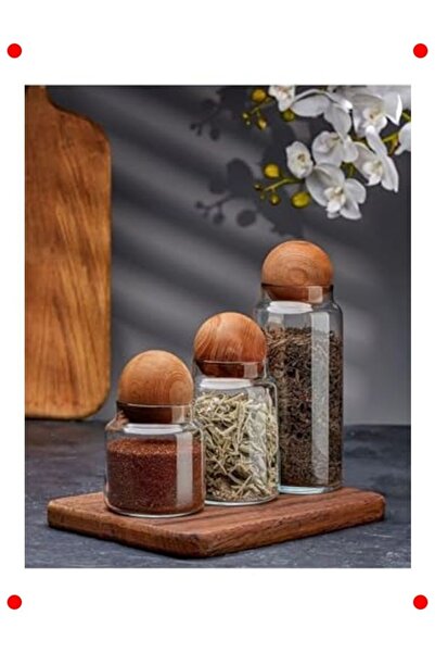 markentegra 3-Piece Acacia Lid Ha Proof Glass Canister Set