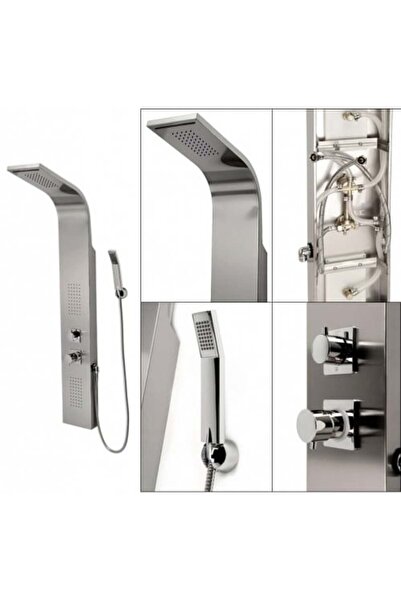 Generic Shower Panel Rail - 4-Outlet Matte Silver