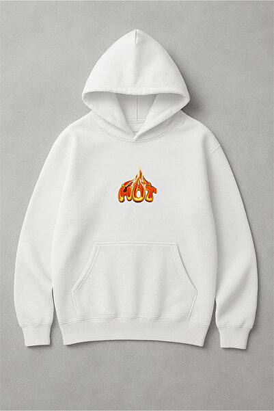 LORVEX Hanorac unisex tricou supradimensionat, 100% bumbac, imprimat HOT