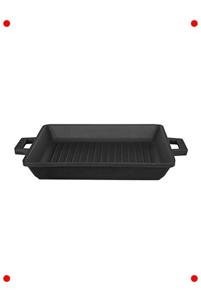 markentegra Cast Iron Grill Pan, 26 Cm, Metal Handle