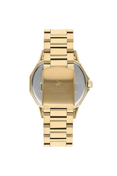 Beverly Hills Polo Club Bp3375X.250 Men's Wristwatch |   44 mm Gold Steel Case, Black Dial, 10 Atm,