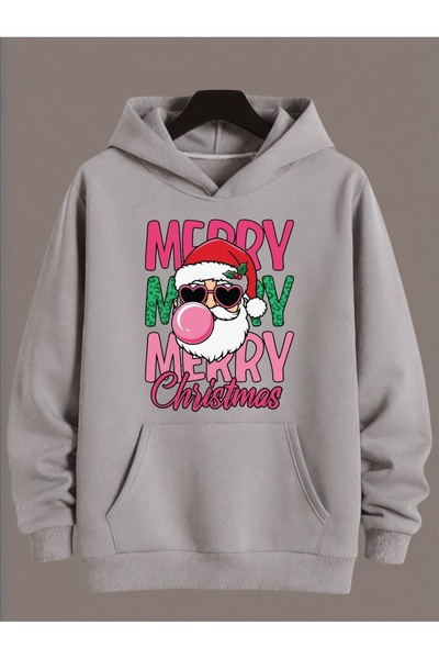 ArtYus Unisex Long Sleeve Transfer Merry Christmas Christmas Printed Crew Neck Sweatshirt