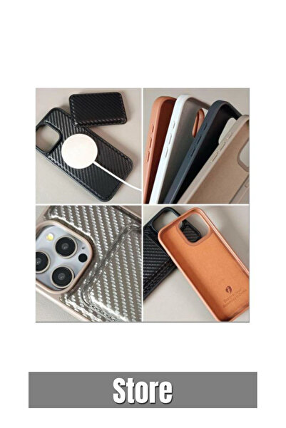 Store iPhone 13 Carbon Patterned Shock-Absorbing Phone Case with Stand Premium