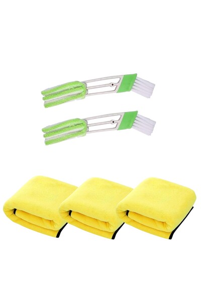 OEM Accesoriu detailing 2 in 1 pensula par moale - 2 buc + 3 lavete microfibr...