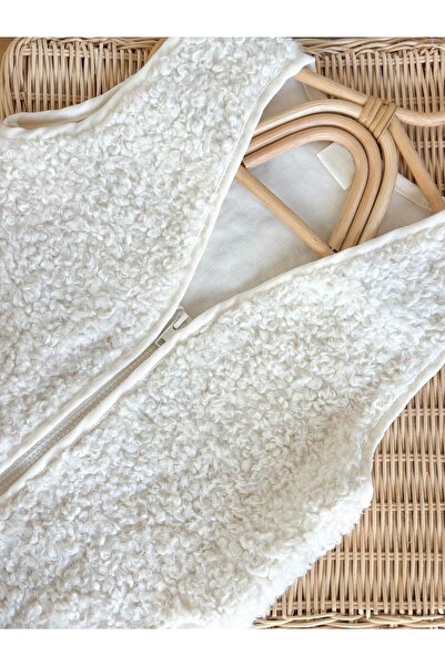 Pinkitokids Hogget Soft Textured Vest-Ecru