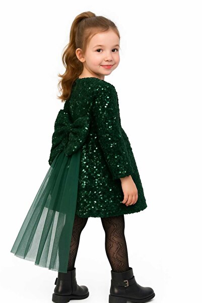 OEM Green dress with bow and sequins