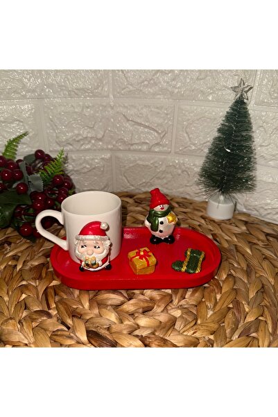 Tasarım Yeni Yıl Noel Baba 1 Kişilik Fincan Seti