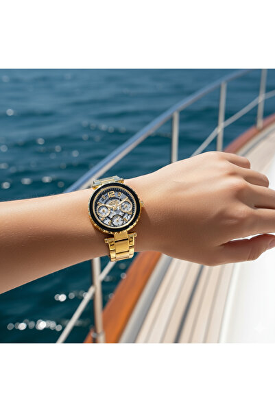 Slazenger Sl.09.2286.4.02 Women's Wristwatch |   32mm Gold Color Case, Multi-Indicator Dial