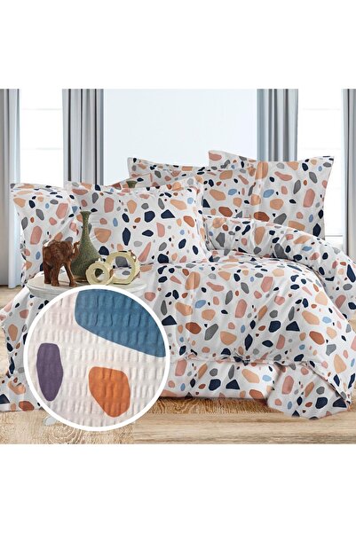 RALEX PUCIOASA Crepe Cotton Bed Linen – Terrazzo Soft Multicolor, 160x240cm