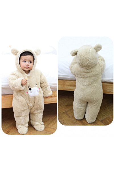 Superbaby Cream plush jumpsuit - Bear