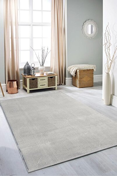 Esperya Home Rölyef Halı Yolluk Gri | Kaymaz Taban | Makinada Yıkanabilir | S...