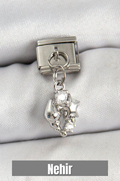 Nehir قلادة فضية اللون من الفولاذ 316L مع حجر الزركون على شكل صدفة البحر ونجم...