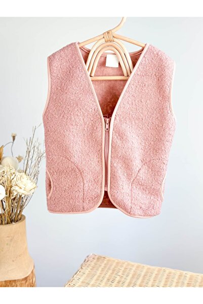 Pinkitokids Hogget Soft Textured Vest-Pink