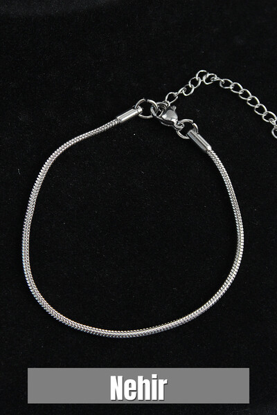 Nehir سوار رجالي من الفولاذ 316L بتصميم بيضاوي إيطالي فضي اللون لعيد الحب وعي...