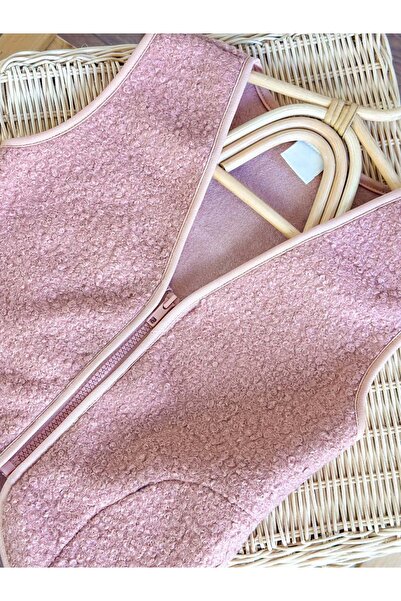 Pinkitokids Hogget Soft Textured Vest-Pink