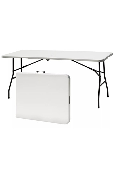 OEM Garden table, terrace and patio, rectangular, steel, 180x74x74 cm, white