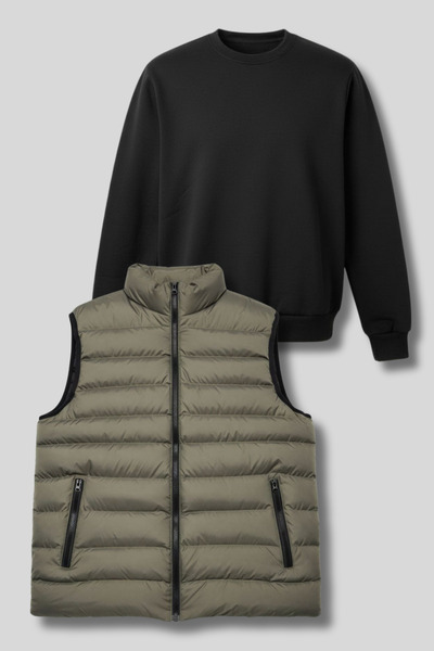 Moda EKM 2'li Paket 1 Şişme Yelek 1 Sweatshirt