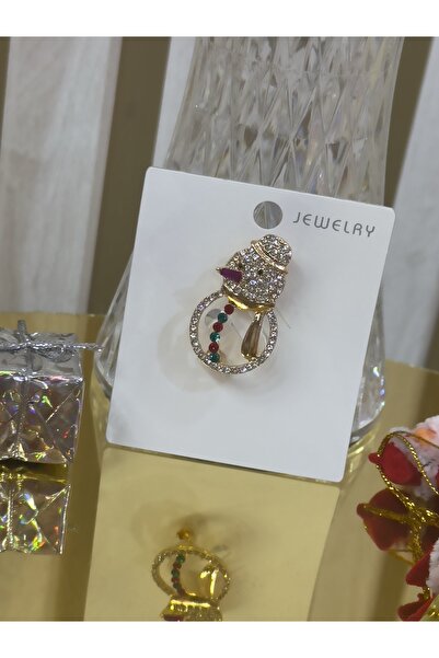 Hicrans Takı TAŞLI KARDAN ADAM MODEL YILBAŞI TEMALI BROŞ YAKA İĞNESİ