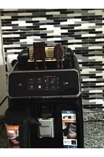 Butik Kahve Köşesi Süs Dekor Hediyelik 4'lü Set Figür Kahve Makinesi Üstü Bib...