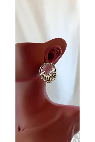 Poyi Aksesuar أقراط تصميم فضية اللون للنساء