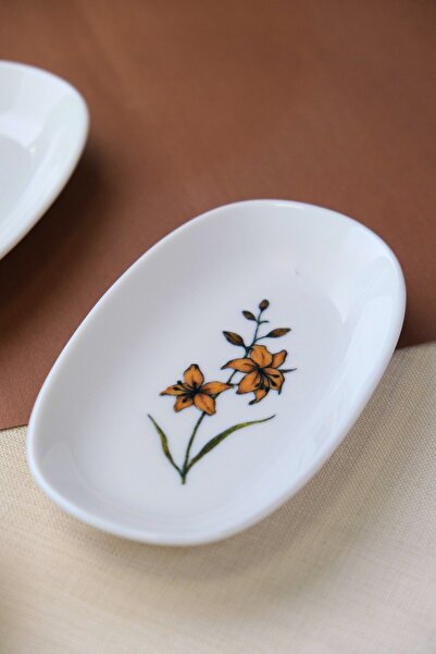 tabakevi Tabak Evi Porcelain Azalea Oval Boat Plate 15X8,5X2Cm 4 Pieces