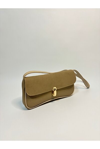 Beshora Juliet Dark Beige Suede Women's Shoulder and Shoulder Bag