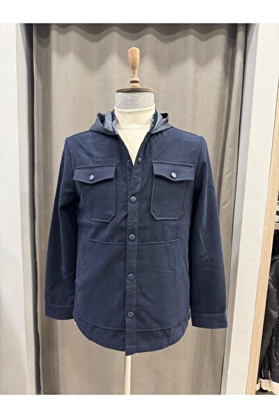 Tony Montana TONYMONTANA LACİVERT KAŞE KAPŞONLU KABAN