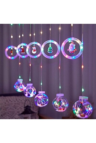 OEM Luminițe de Crăciun tip perdea, 3m, LED-uri, globuri și inele cu figurine...